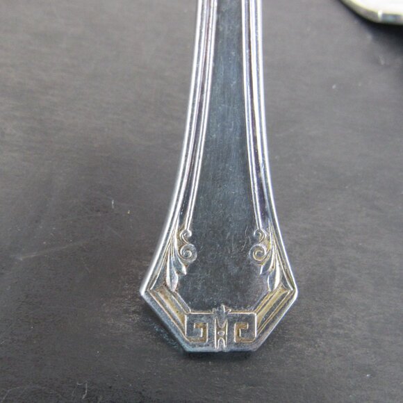Barton & Reed Pompeian Greek Key & Scrollwork Design Dinner Fork Set of 4 Vntg - Picture 11 of 12